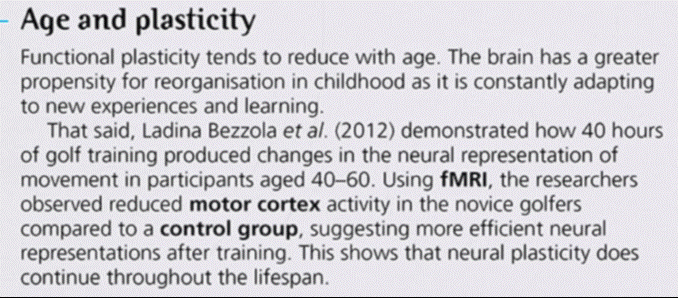 Age and plasticity research